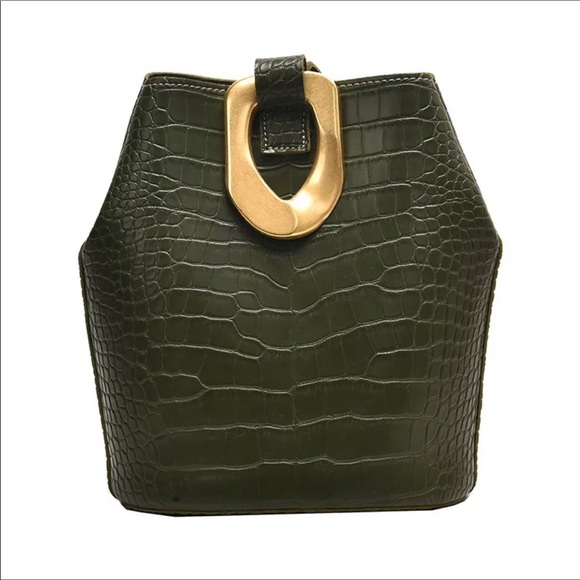 Aubrey Croc Embossed Shoulder/Crossbody Bag - Picture 3 of 8